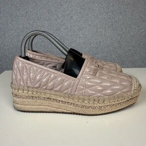 Karl Lagerfeld Paris Desta Logo Quilted Espadrille Comfort Shoes Women's 7.5